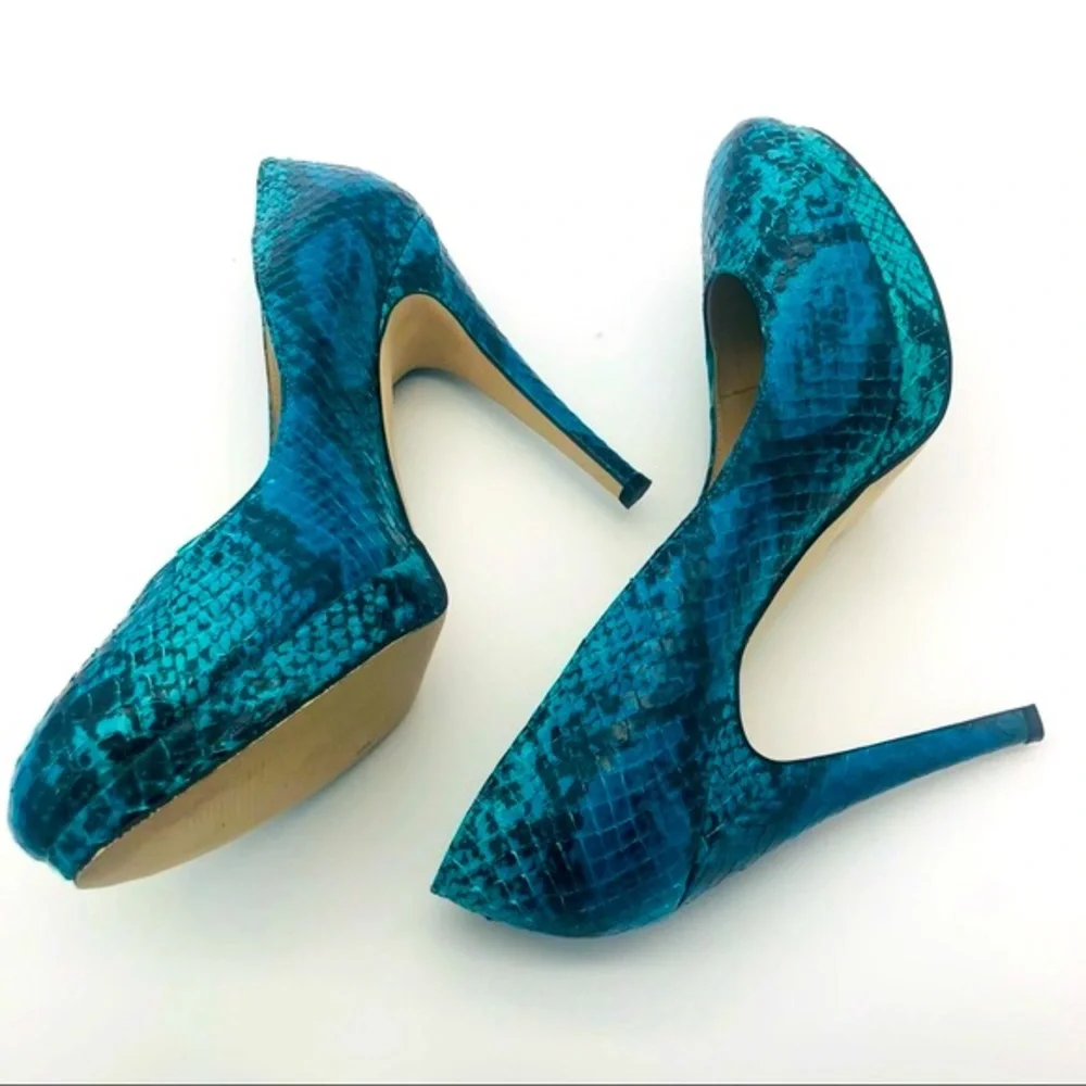 WITTNER Atwell SNAKESKIN leather Stiletto Heel Shoes | Size : 41  ~ NEW - Picture 2 of 15